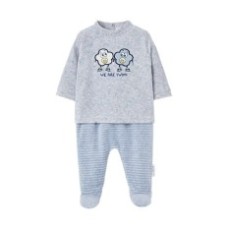 PIJAMA BEBE PALOMITAS CON CHUPE