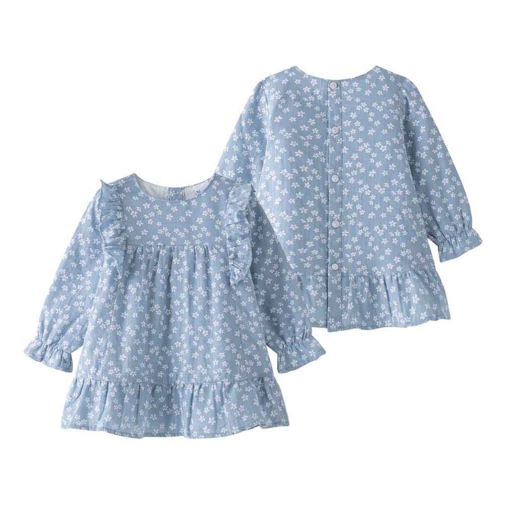 VESTIDO BEBÉ FLORES BLANCAS