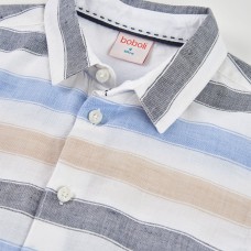 CAMISA RAYAS BEIGE/AZUL