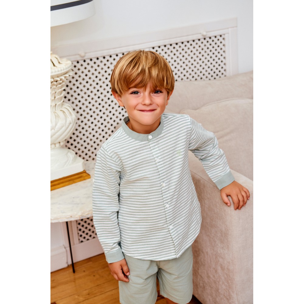 CAMISA LISTAS VERDES