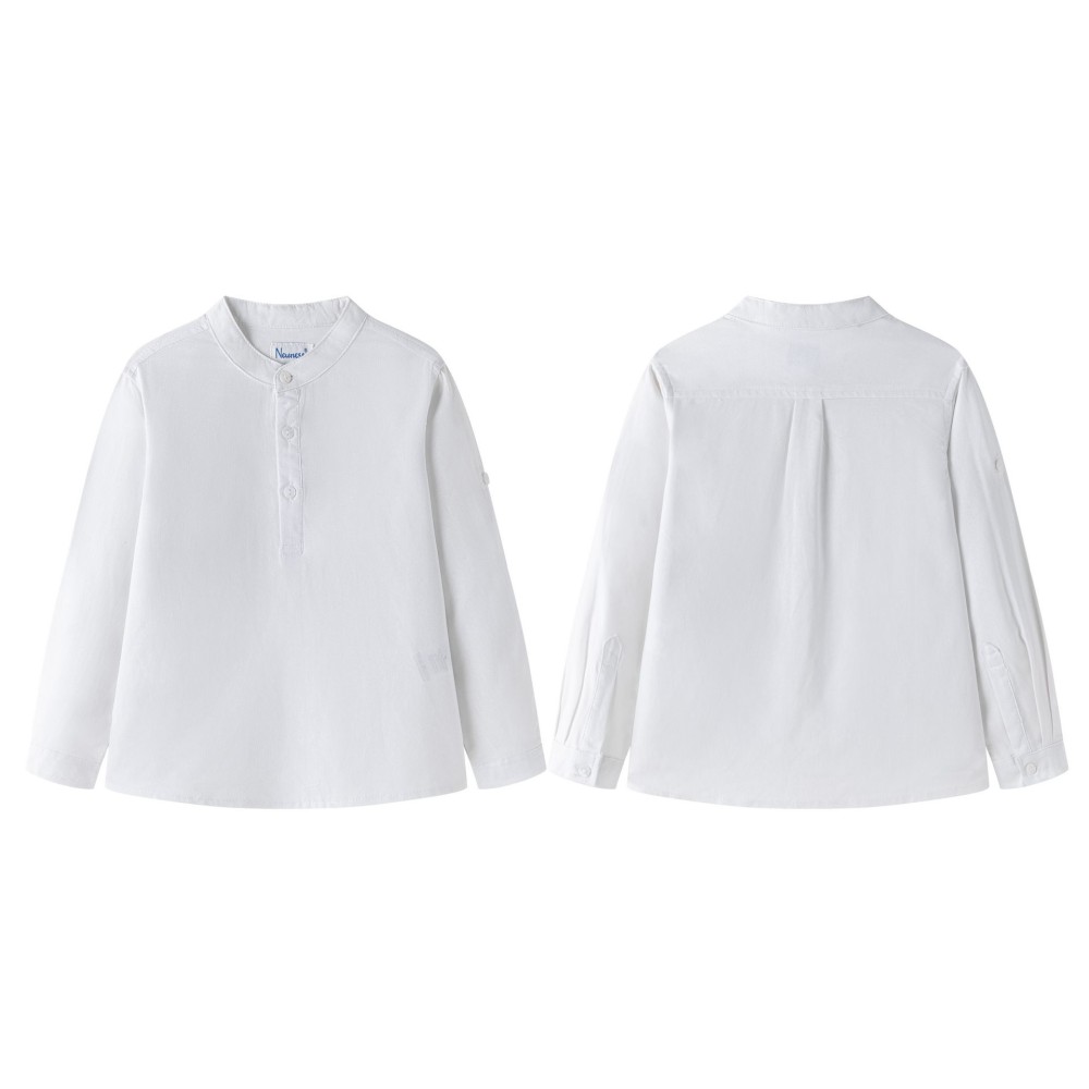 CAMISA VESTIR CUELLO MAO BLANCA